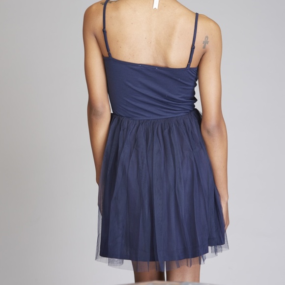 Mysteree Navy Tulle Mini - Picture 2 of 5